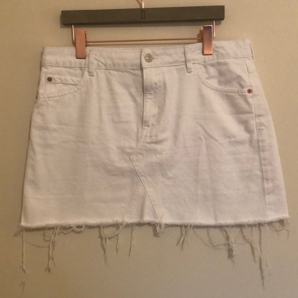 off white jean skirt